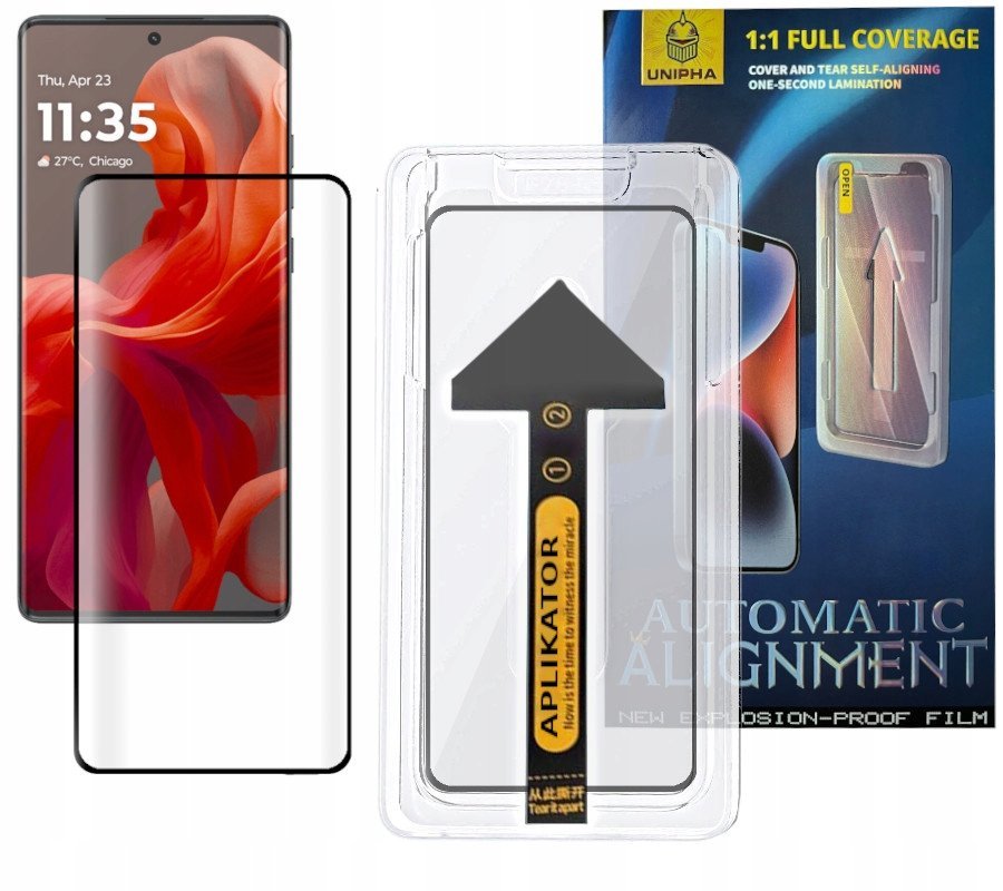 Szkło hartowane z ramką do montażu szybka EZ EASY FIT do Motorola G85 5G