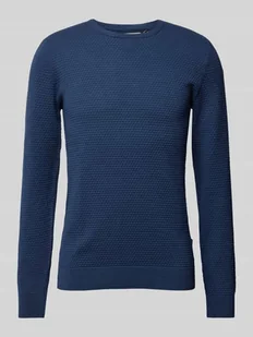 Sweter z dzianiny z prążkowanymi wykończeniami - Swetry męskie - miniaturka - grafika 1