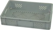 Pojemniki przemysłowe - Artech Pojemnik transportowy EURO 130, ścianki i dno ażurowe, wym. 600 x 400 x 130 mm szary - miniaturka - grafika 1