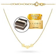 Naszyjniki - NASZYJNIK ZŁOTY 585 14K AŻUROWE SERCE KWIATEK KÓŁKO 43 CM REGULACJA - miniaturka - grafika 1