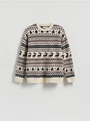 Swetry męskie - Reserved - Sweter ze świątecznym motywem - wielobarwny - miniaturka - grafika 1