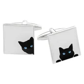 Spinki do mankietów i krawatów - Spinki do mankietów Ciekawski Kot X2 BOCS330 - miniaturka - grafika 1