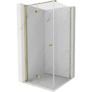 Mexen Mist-F kabina prysznicowa składana lewa 95 x 95 cm, transparent, złota - 8A6T-095-095-50-00-L - Kabiny prysznicowe - miniaturka - grafika 1