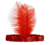 Gadżety dla niej i dla niego - Party Tino Opaska, "Retro - Lata 20", czerwona, rozmiar uniwersalny - miniaturka - grafika 1