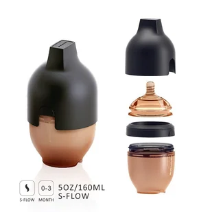 Butelka Silikonowa HEorSHE 160ml Black - Butelki dla niemowląt - miniaturka - grafika 1