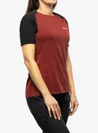 Koszulki i topy damskie - Koszulka szybkoschnąca damska Salewa Pedroc PTC Delta T-Shirt - syrah/black out - miniaturka - grafika 1