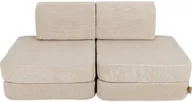 Fotele i pufy dla dzieci - Pocket Sofa Basic Slimcord Ecru - MeowBaby - miniaturka - grafika 1