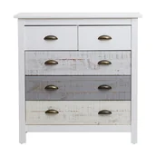Komody - Biało-szara komoda z 4 szufladami Marckeric Romantica, 79x80 cm - miniaturka - grafika 1