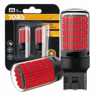 Żarówki samochodowe - ŻARÓWKI LED W21W T20 7440 CANBUS CZERWONE MOCNE STOP 2500LM 150SMD - miniaturka - grafika 1