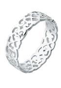 Pierścionki - Elli Elli Pierścień Damski serce koniczyna ornamentowy wycięty w srebrze 925 Sterling Silver 52 - miniaturka - grafika 1