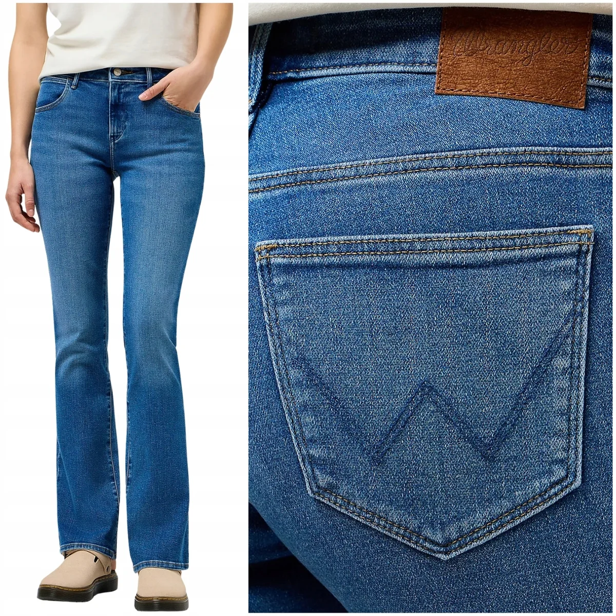 Wrangler Bootcut Raven rozszerzane damskie spodnie jeansowe W32 L32