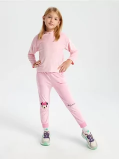 Spodnie i spodenki dla dziewczynek - Sinsay - Spodnie dresowe jogger Myszka Minnie - różowy - grafika 1