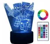 Lampy stojące - Lampka Nocna Minecraft Gra 3D Led Imię Grawer - miniaturka - grafika 1