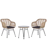 Meble ogrodowe - Zestaw mebli balkonowych z technorattanu naturaly TROPEA II - miniaturka - grafika 1