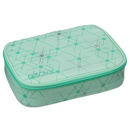 neoxx - Piórnik szkolny DUNK Mintastic – miejsce na ekierkę – klapka na długopisy z 26 uchwytami na długopisy – ok. 23,5 x 17 x 6,5 cm – dla uczniów