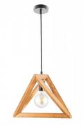 Lampy sufitowe - MAROO Drewniana LAMPA wisząca skandynawska OPRAWA drewniany ZWIS trójkątny drewno MAROO042110D - miniaturka - grafika 1