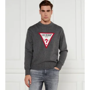 Guess Jeans Sweter Regular Fit - Swetry męskie - miniaturka - grafika 1