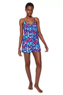 Kombinezony - Trendyol Kombinezon damski kwiatowy tkany kombinezon, Niebieski/wielokolorowy, 62 - miniaturka - grafika 1