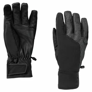Rękawiczki softshell Jack Wolfskin NIGHT HAWK GLOVES black - S - Rękawiczki - miniaturka - grafika 1