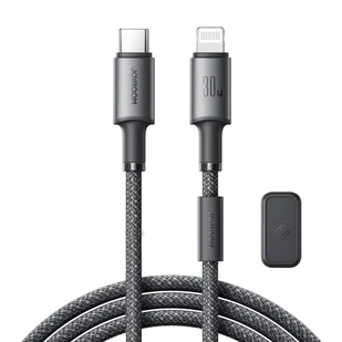 Kabel przewód USB-C - iPhone Lightning z organizerem uchwytem magnetycznym 1.2m - szary JOYROOM - Maskownice do kabli - miniaturka - grafika 1