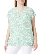 Bluzki damskie - TOM TAILOR Damski Bluzka 1035245, 31574 - Green Small Wavy Design, 46 - miniaturka - grafika 1
