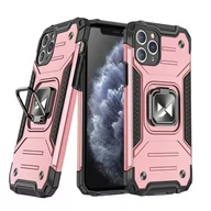 Etui i futerały do telefonów - Wozinsky Ring Armor pancerne hybrydowe etui pokrowiec + magnetyczny uchwyt iPhone 11 Pro różowy - miniaturka - grafika 1