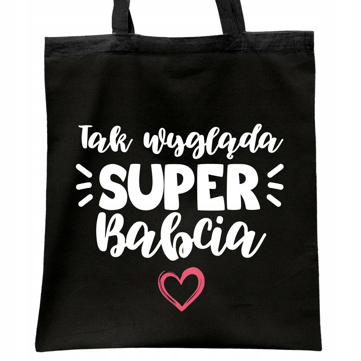 Torba bawełniana czarna Dzień Babci Prezent Upominek