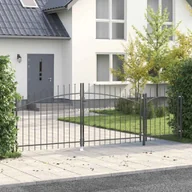 Ogrodzenia - Lumarko Brama ogrodowa Czarny 125 x 400 cm - miniaturka - grafika 1