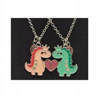 Biżuteria dla dzieci - Zestaw dwóch Dinozaurów nowe naszyjniki dla przyjaciół BFF - miniaturka - grafika 1