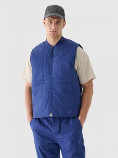 Męski bezrękawnik puchowy pikowany 4F 4FRAW24TVESM171 - granatowy - Kurtki i kamizelki sportowe męskie - miniaturka - grafika 1