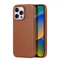 Etui i futerały do telefonów - Dux Ducis Naples etui iPhone 14 Pro magnetyczny skórzany pokrowiec MagSafe brązowe - miniaturka - grafika 1