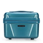 Torby podróżne - WITTCHEN Torba podróżna podręczna twarda skorupa z poliwęglanu, torba kabinowa | tworzywo sztuczne o wysokiej wytrzymałości, struktura plastra miodu, wysoka jakość, stabilna, Kl-niebieski, Cosmetic - miniaturka - grafika 1