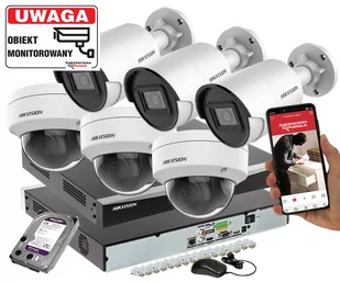 Zestaw monitoringu domu 6 kamer HIKVISION DS-2CD2043G2-I/DS-2CD2143G2-I Pełna Analityka Acusense 4Mpx + Switch PoE - Zestawy do monitoringu - miniaturka - grafika 1