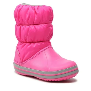 Śniegowce Crocs Winter Puff Boot Kids 14613-6TR Różowy - Buty dla dziewczynek - miniaturka - grafika 1