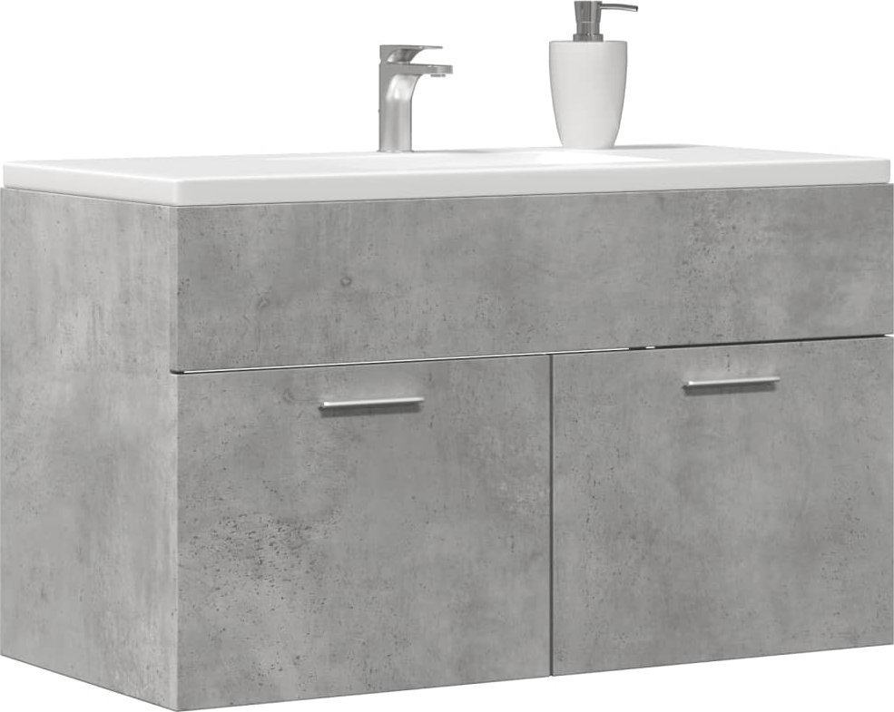 vidaXL vidaXL Szafka pod umywalkę, szarość betonu, 90x38,5x46 cm