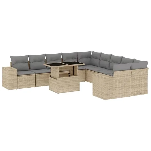 Zestaw wypoczynkowy rattan PE beżowy 62x62x69cm