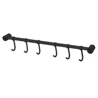 Pozostałe akcesoria kuchenne - Szyna wisząca ze stali nierdzewnej z 6 haczykami w kolorze czarnym - szyna hakowa Kitchen Bar Wall Mount - miniaturka - grafika 1