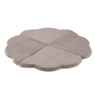Maty piankowe - MISIOO Mata do pokoju dziecka kwiatek 115x115x5cm beżowy sztruks premium fluffy flower - miniaturka - grafika 1