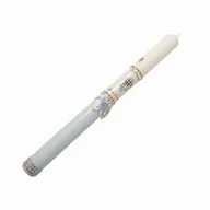 Pamiątka Pierwszej Komunii Świętej - Świeca na Chrzest, biało - niebieska - miniaturka - grafika 1