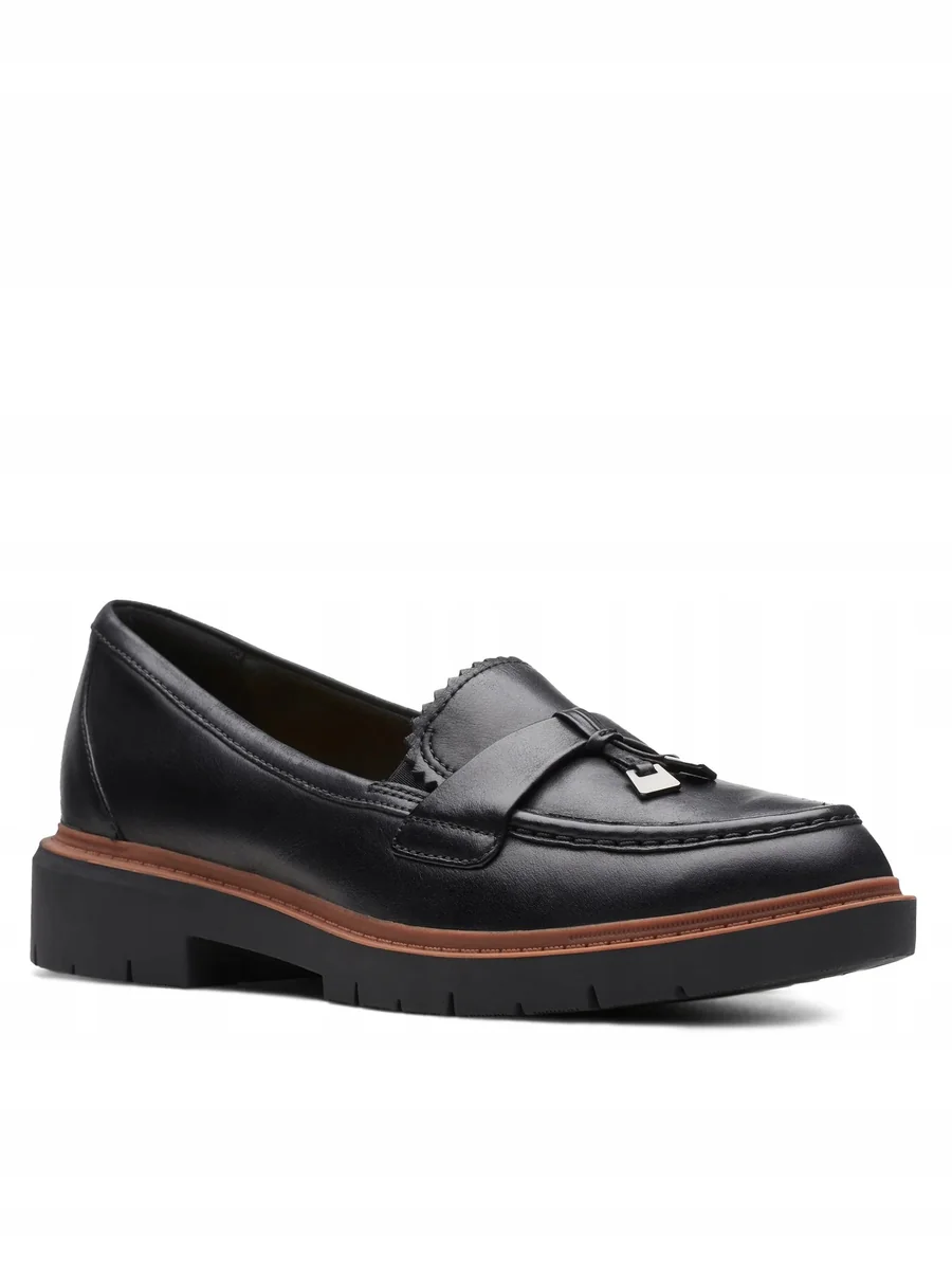 CLARKS MOKASYNY SKÓRZANE CZARNE DAMSKIE WSUWANE 41,5 16OA