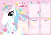 Szkolne artykuły papiernicze - Plan lekcji A5 Jednorożec - miniaturka - grafika 1