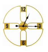 Zegary - Zegar ścienny metal loft złoty 2052B - miniaturka - grafika 1