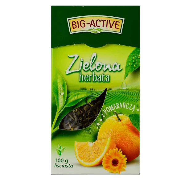 Big-Active Big-Active Zielona herbata z pomarańczą liściasta 100 g