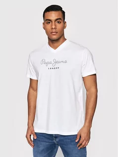 Koszulki męskie - Pepe Jeans T-Shirt Eggo PM508271 Biały Regular Fit - grafika 1