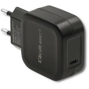 Qoltec ŁADOWARKA SIECIOWA USB TYP C, PD, 5V, 3A, 20W, CZARNA 2_361504 - Ładowarki do telefonów - miniaturka - grafika 1