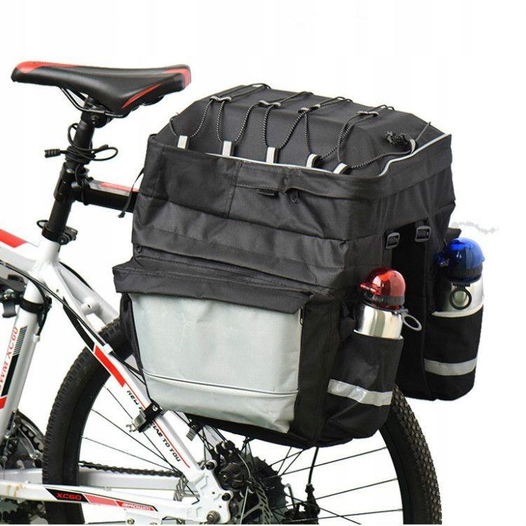 Największa Torba Rowerowa Sakwa Na Bagażnik 2 Kieszenie na bidon 75L XXL