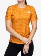 Koszulki sportowe damskie - Koszulka biegowa damska The North Face Sunriser S/S - apricot glaze mountain - miniaturka - grafika 1