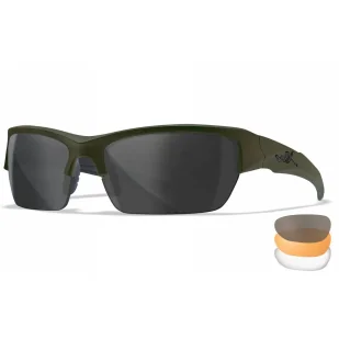Okulary Taktyczne Wiley X Valor 2.5 CHVAL06G Grey/Clear/Light Rust - Matte OD Green Frame - Odzież taktyczna i umundurowanie - miniaturka - grafika 1