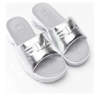 Fila Disruptor Slide Metallic 80F Metallic Silver szare - Klapki i japonki damskie - miniaturka - grafika 1