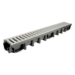 Kanał z kratą PVC system 1000 x 98 A15 100 x 13,1 x 9,8 cm MAXPOL - Rynny i akcesoria - miniaturka - grafika 1